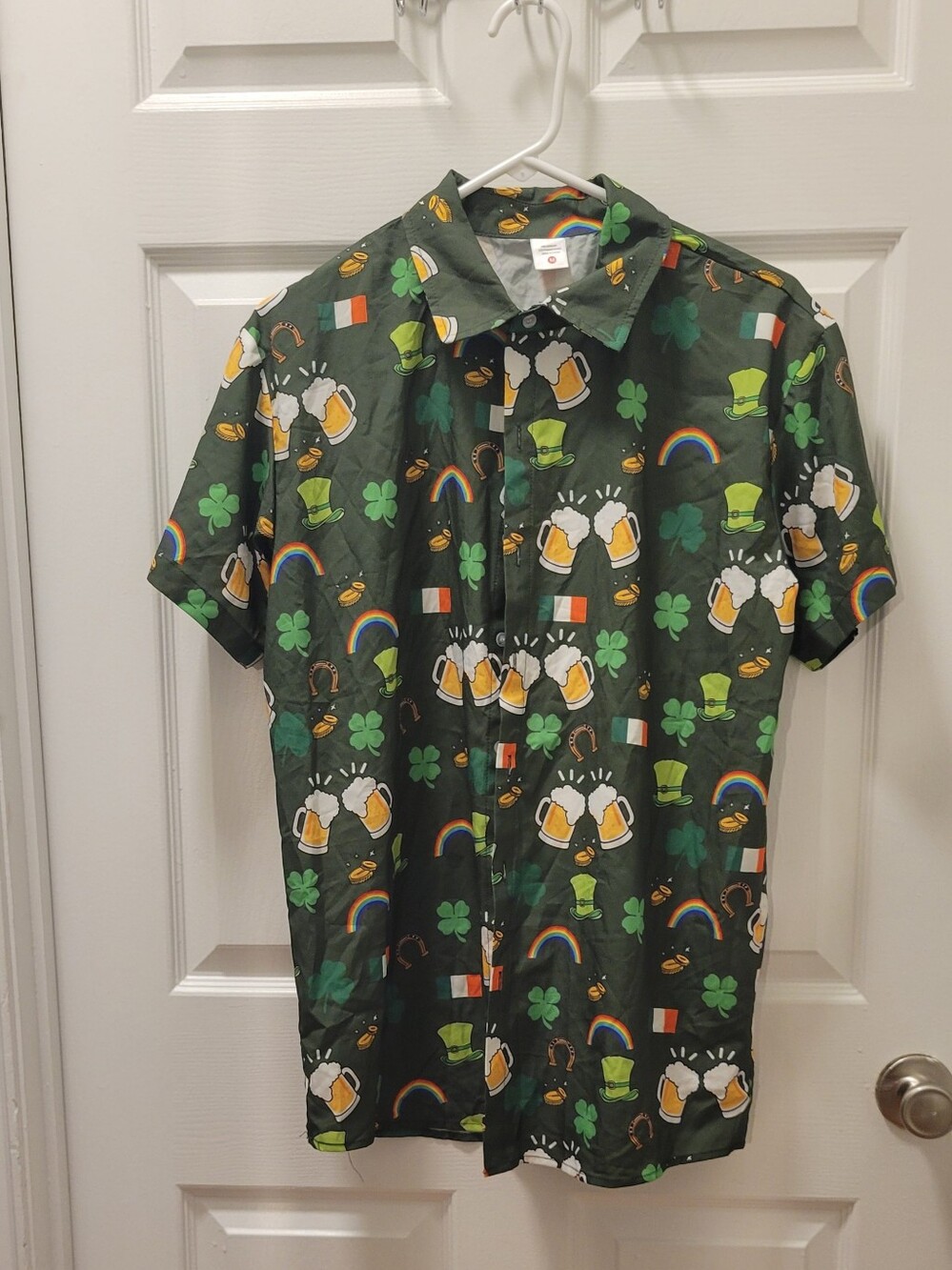 Happy St. Patrick's Day Rainbow Button Down